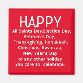 prettige feestdagen magneet (Voorkant)