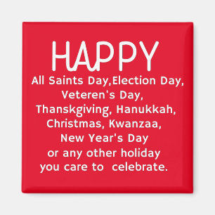 prettige feestdagen magneet