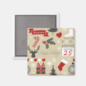 prettige feestdagen magneet (Voorkant / Achterkant)