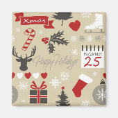 prettige feestdagen magneet (Voorkant)