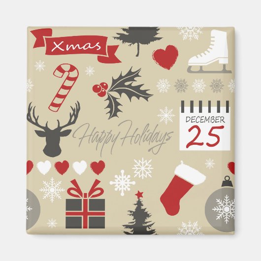 prettige feestdagen magneet (Voorkant)