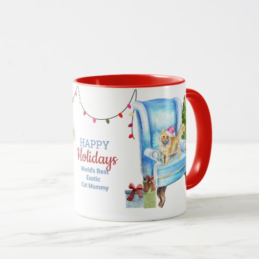 prettige feestdagen MAINE COON Cat mam Pap Kerstmi Mok (Voorkant rechts)