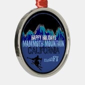 prettige feestdagen Mammoth Mountain CA-versiering Metalen Ornament (Rechts)