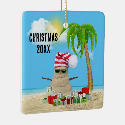 Prettige feestdagen Man Tropisch Keramisch Ornament (Rechts)