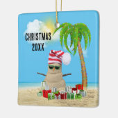 Prettige feestdagen Man Tropisch Keramisch Ornament (Links)