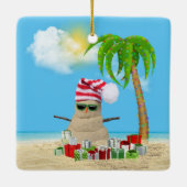 Prettige feestdagen Man Tropisch Keramisch Ornament (Achterkant)