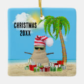 Prettige feestdagen Man Tropisch Keramisch Ornament (Voorkant)
