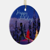 prettige feestdagen - Mannelijke Runner Keramisch Ornament (Rechts)