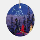 prettige feestdagen - Mannelijke Runner Keramisch Ornament (Links)