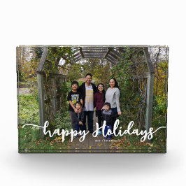 prettige feestdagen Manuscript Chic Familie Kerstm Fotoblokken