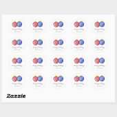prettige feestdagen Manuscript Elegant Red Blue Or Ronde Sticker (Vel)