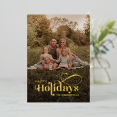 prettige feestdagen Manuscript met Kerstmis Gold (Staand Voorkant)