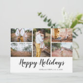 prettige feestdagen | Manuscript | Paar foto Bedankkaart (Staand voorkant)