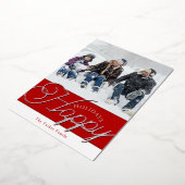 prettige feestdagen Manuscript Red & Silver FotoKe (Gedraaid)