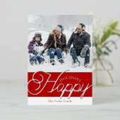 prettige feestdagen Manuscript Red & Silver FotoKe (Staand Voorkant)