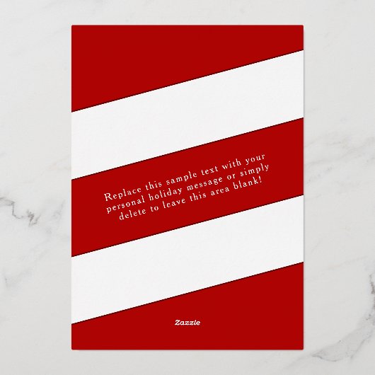 prettige feestdagen Manuscript Red & Silver FotoKe (Achterkant)