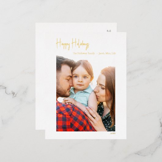 prettige feestdagen Manuscript Verticaal Enig Foto (Voorkant / Achterkant)