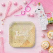 Prettige feestdagen Marbled Papieren Bordje (Feest)