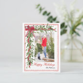 Prettige feestdagen Maretak Red Bow Familiefoto (Staand voorkant)