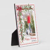 Prettige feestdagen Maretak Red Bow Familiefoto Fotoplaat (Zijkant)