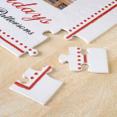 Prettige feestdagen Maretak Red Bow Familiefoto Legpuzzel (Zijkant)