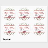 Prettige feestdagen Maretletoe Red Bow Custom Chri Ronde Sticker (Vel)