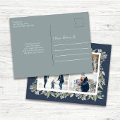 Prettige feestdagen Marine Blauwe Bloemen Fotocoll