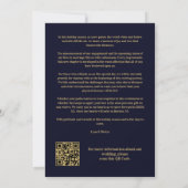 Prettige Feestdagen Marineblauw & Goud Eenvoudig 4 Feestdagenkaart (Achterkant)