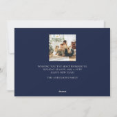 prettige feestdagen marineblauw multi-fotocollage feestdagenkaart (Achterkant)