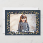 prettige feestdagen marineslag en goudvlokken feestdagenkaart (Voorkant)