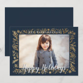 prettige feestdagen marineslag en goudvlokken feestdagenkaart (Voorkant / Achterkant)