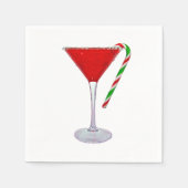 prettige feestdagen Martini Glass Servet (Voorkant)