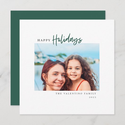 prettige feestdagen Matig Manuscript minimalistisc Feestdagenkaart (Voorkant / Achterkant)