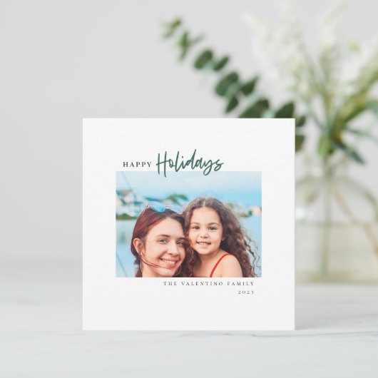 prettige feestdagen Matig Manuscript minimalistisc Feestdagenkaart (Staand voorkant)