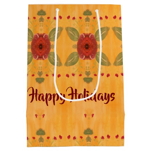 Prettige feestdagen Medium Paper Gift Bag Cadeauzakje (Achterkant)