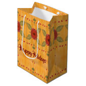 Prettige feestdagen Medium Paper Gift Bag Medium Cadeauzakje (Voorkant Gekanteld)