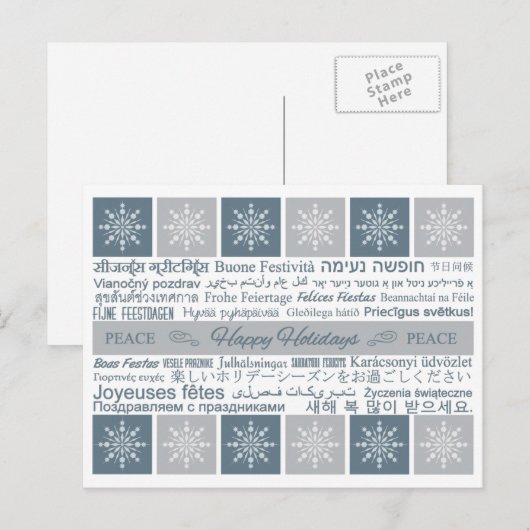 Prettige feestdagen Meertalig (Voorkant / Achterkant)