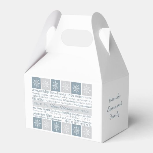 Prettige feestdagen Meertalig Bedankdoosjes (Voorkant Zijde)