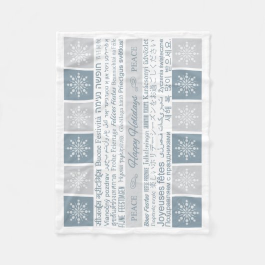 Prettige feestdagen Meertalig Fleece Deken (Voorkant)