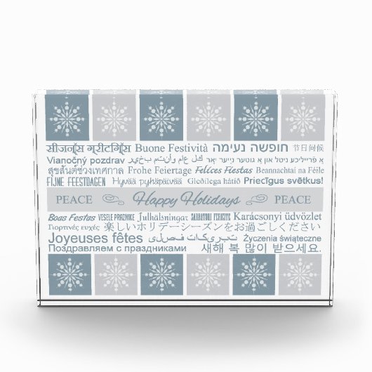 Prettige feestdagen Meertalig Fotoblokken (Voorkant)