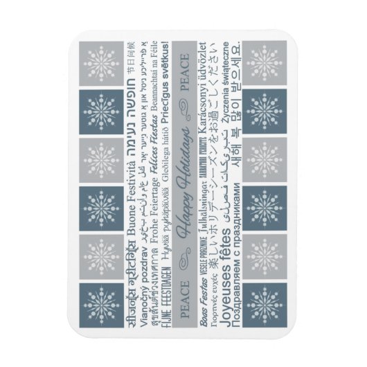 Prettige feestdagen Meertalig Magneet (Verticaal)