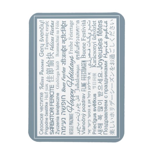 Prettige feestdagen Meertalig Magneet (Verticaal)