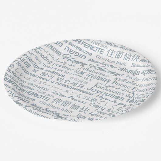 Prettige feestdagen Meertalige borden Papieren Bordje (Gekanteld)