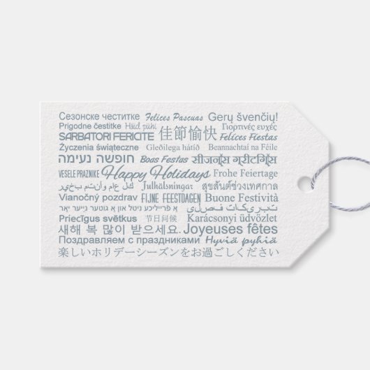 Prettige feestdagen Meertalige labels Cadeaulabel (Voorkant (Horizontaal))