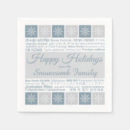 Prettige feestdagen Meertalige papieren servetten