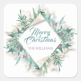 Prettige feestdagen Merry Belly Christmas Vierkante Sticker