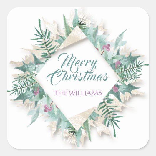 Prettige feestdagen Merry Belly Christmas Vierkante Sticker (Voorkant)