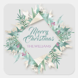 Prettige feestdagen Merry Belly Christmas Vierkante Sticker