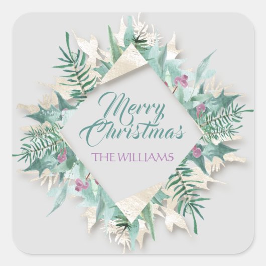 Prettige feestdagen Merry Belly Christmas Vierkante Sticker (Voorkant)