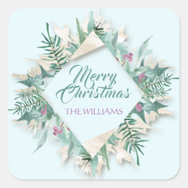 Prettige feestdagen Merry Belly Christmas Vierkante Sticker